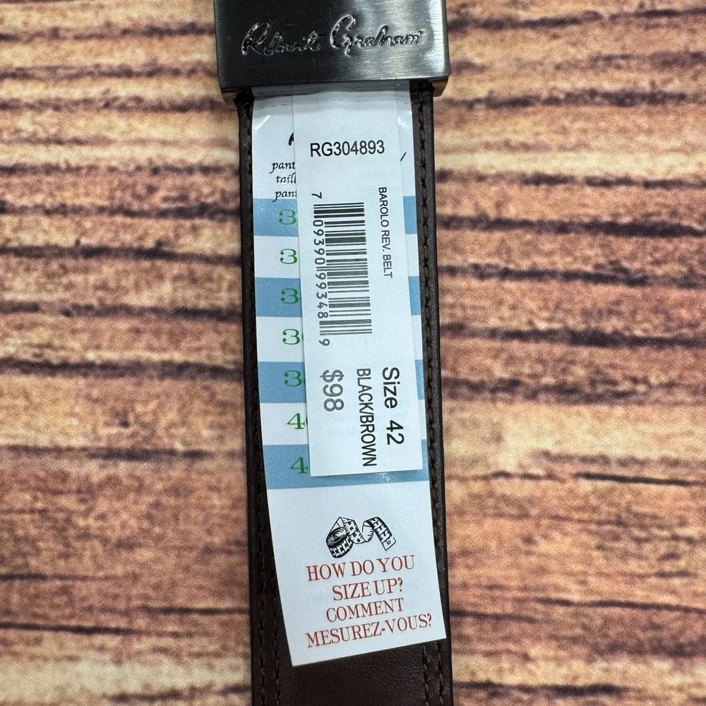 NWT Robert Graham Barolo Reversible Belt Size 42‎ Black Brown RG304893 Mens $98
